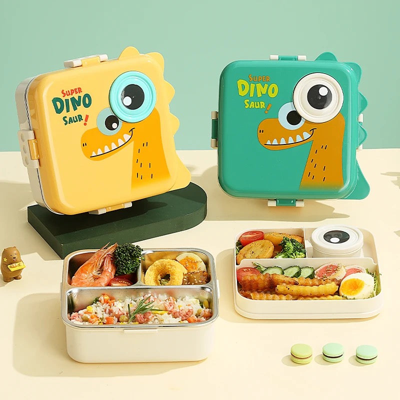 Bento Lunch Box - Dino in Stainless Steel