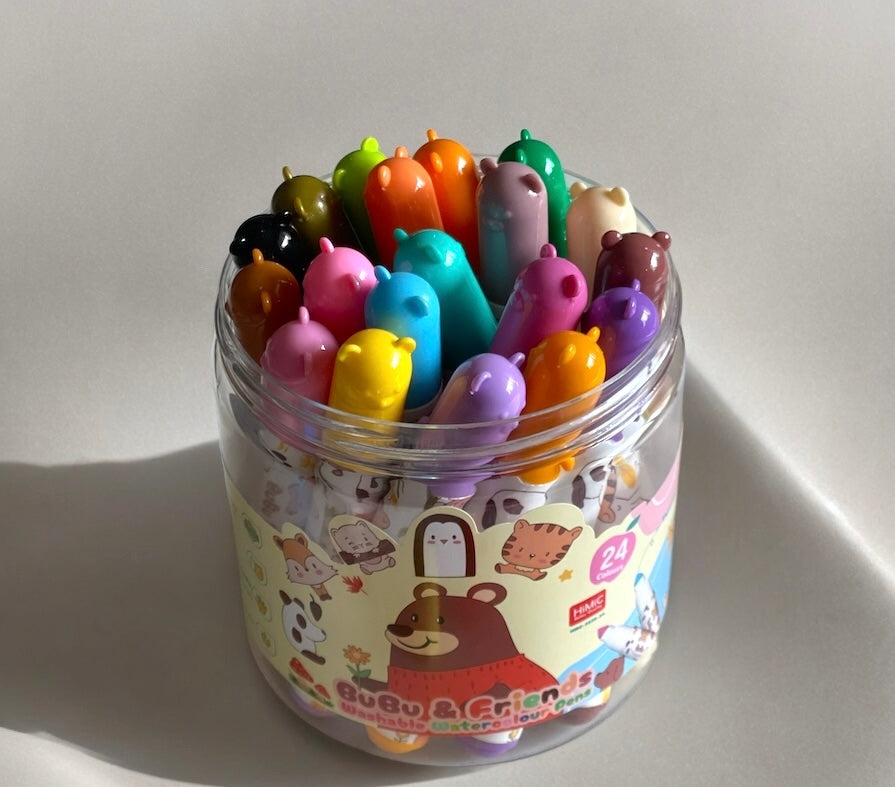 Skin Friendly -Washable water colour sketch pens - Set of 24 (Best for Kids who like to showcase their art everywhere 😉) Non Toxic 😇