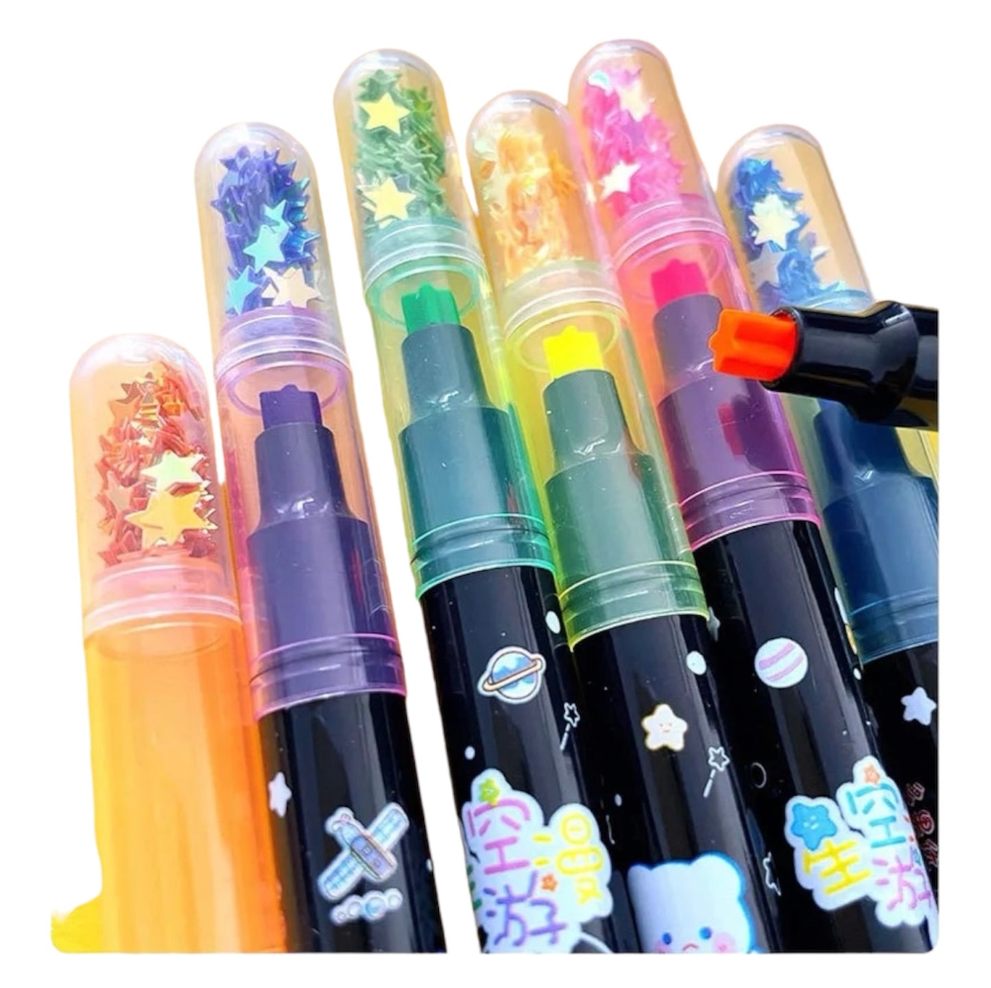 Star glitter highlighters