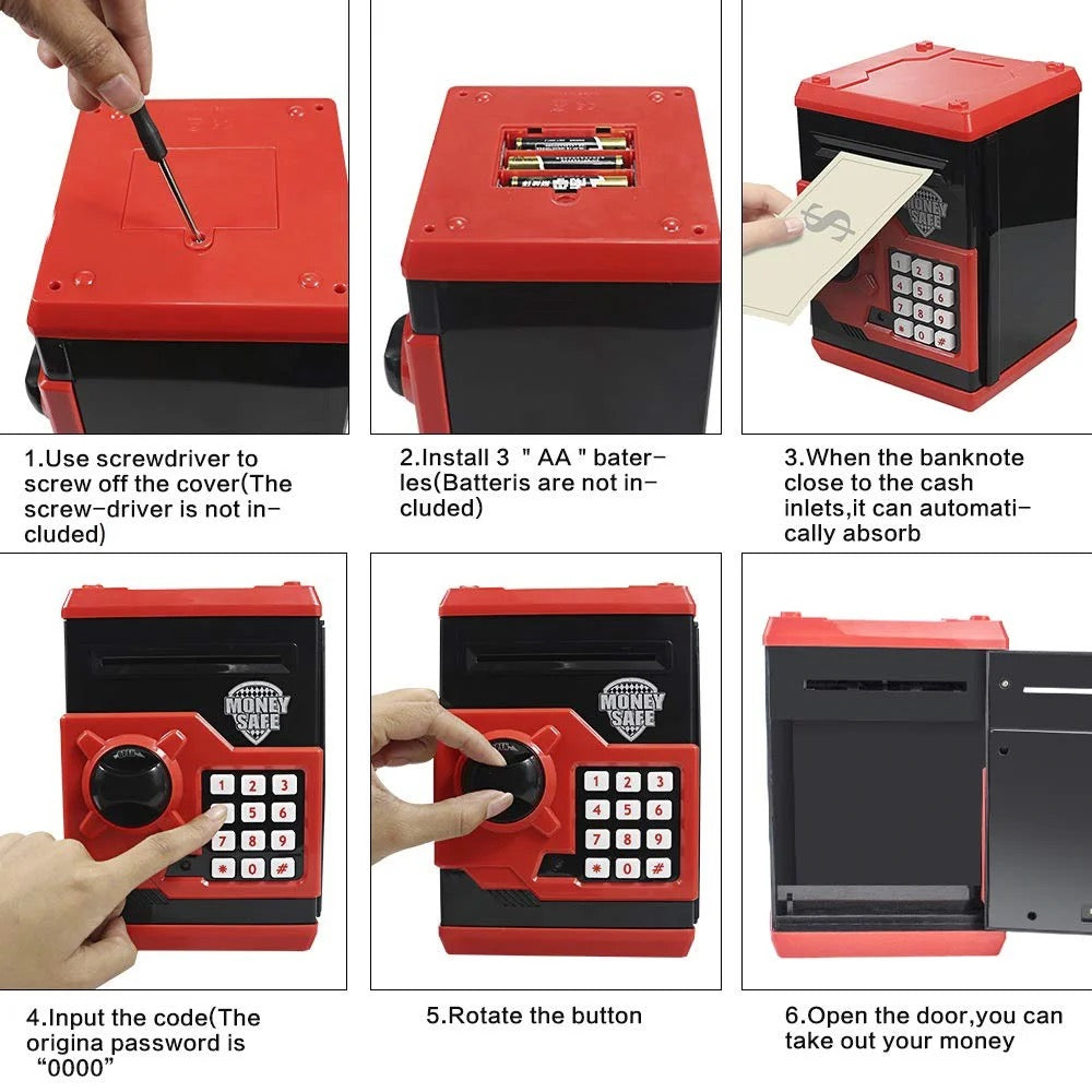 Automatic battery operated piggy bank for children.(Avengers Theme)
