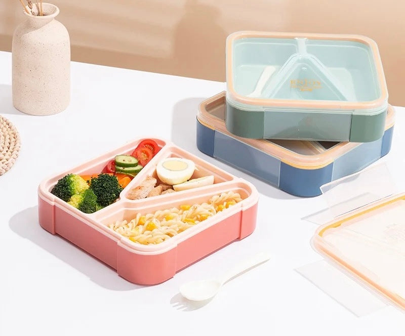 High Quality Lunch Box with 3 compartments. Leak proof Technology