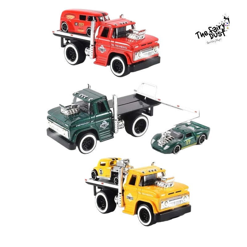Autobahn - Trailer & Vehicle (Die Cast Working Headlights, Sound & Pull back) - Import
