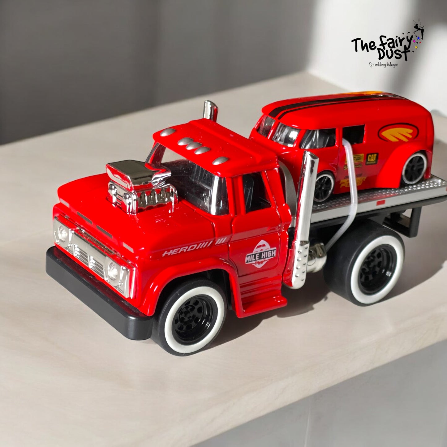Autobahn - Trailer & Vehicle (Die Cast Working Headlights, Sound & Pull back) - Import
