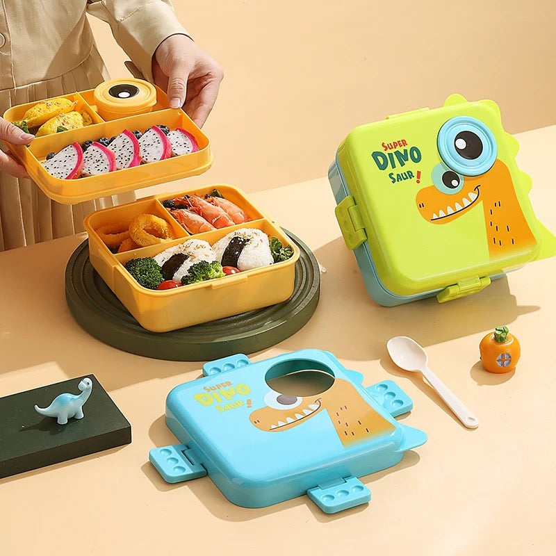 Bento - Cute Dino Eye-Leakproof plastic Premium Lunch Box🦖