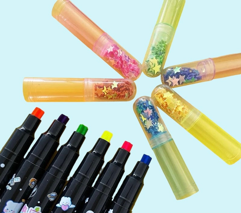 Star glitter highlighters