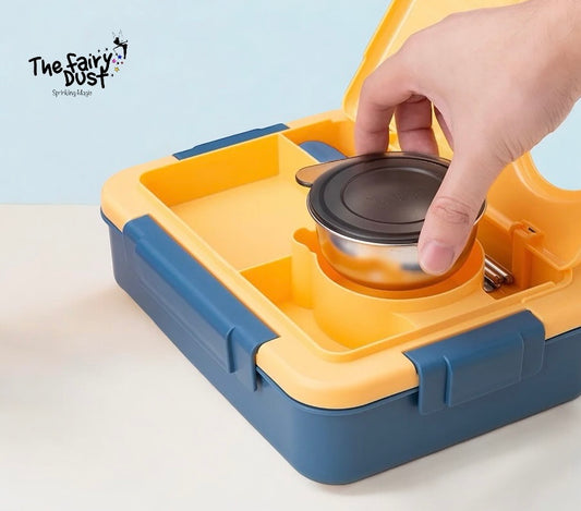 Molly Polly Leak Proof Stylo Sleek , Rectangle Steel Lunchbox - 1100ML