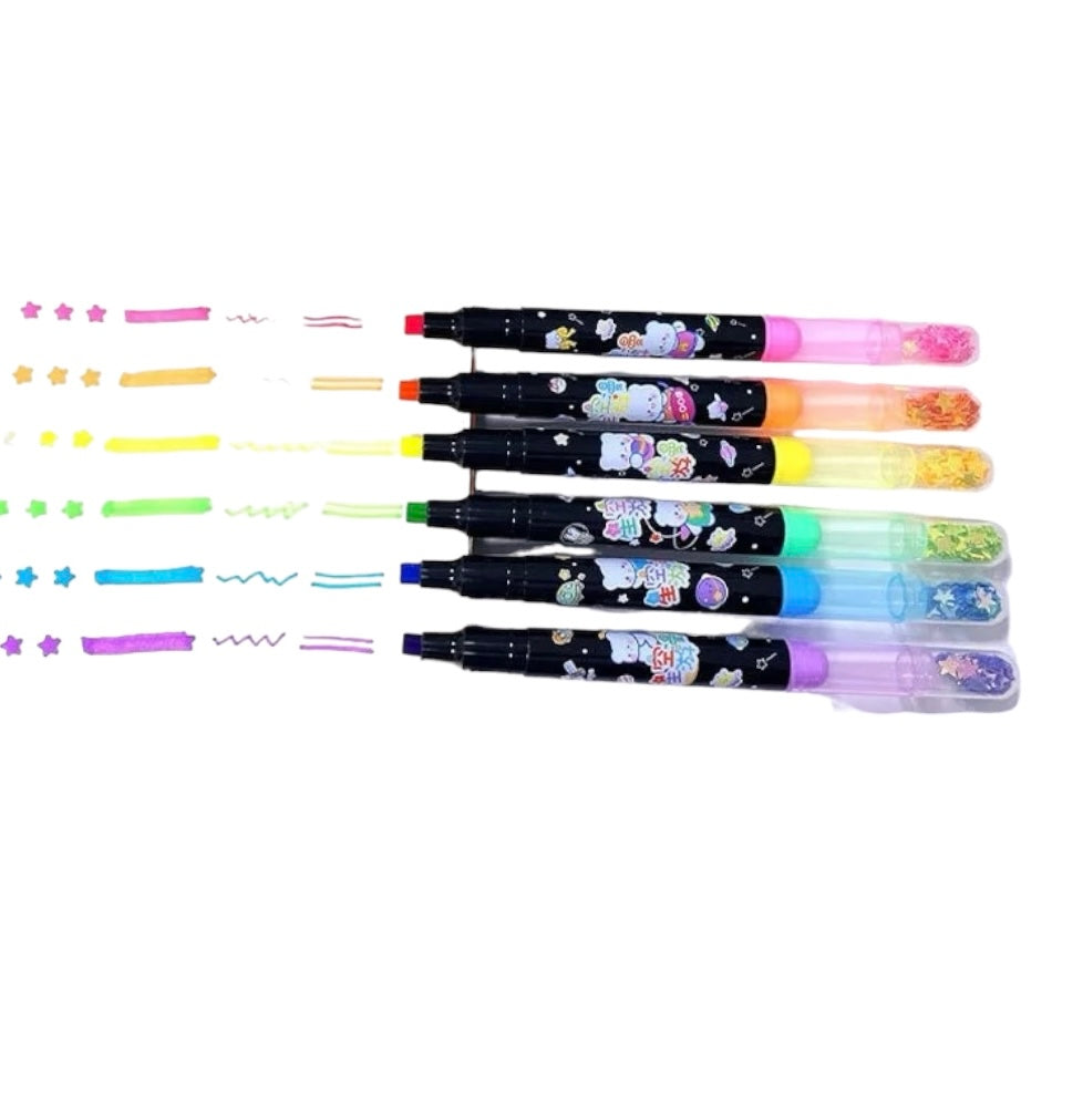 Star glitter highlighters