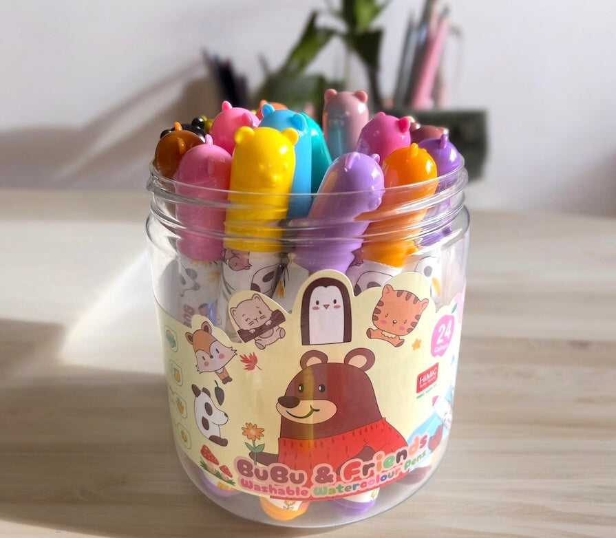 Skin Friendly -Washable water colour sketch pens - Set of 24 (Best for Kids who like to showcase their art everywhere 😉) Non Toxic 😇