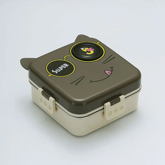 Bento Lunch Box - Cat Design in Stainless Steel