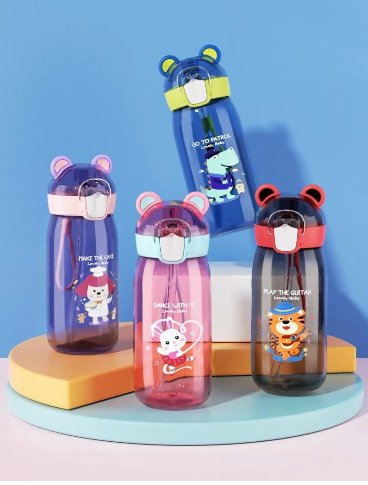 High Quality Leakproof, BPA free Water Bottle for kids (Teddy Bear)