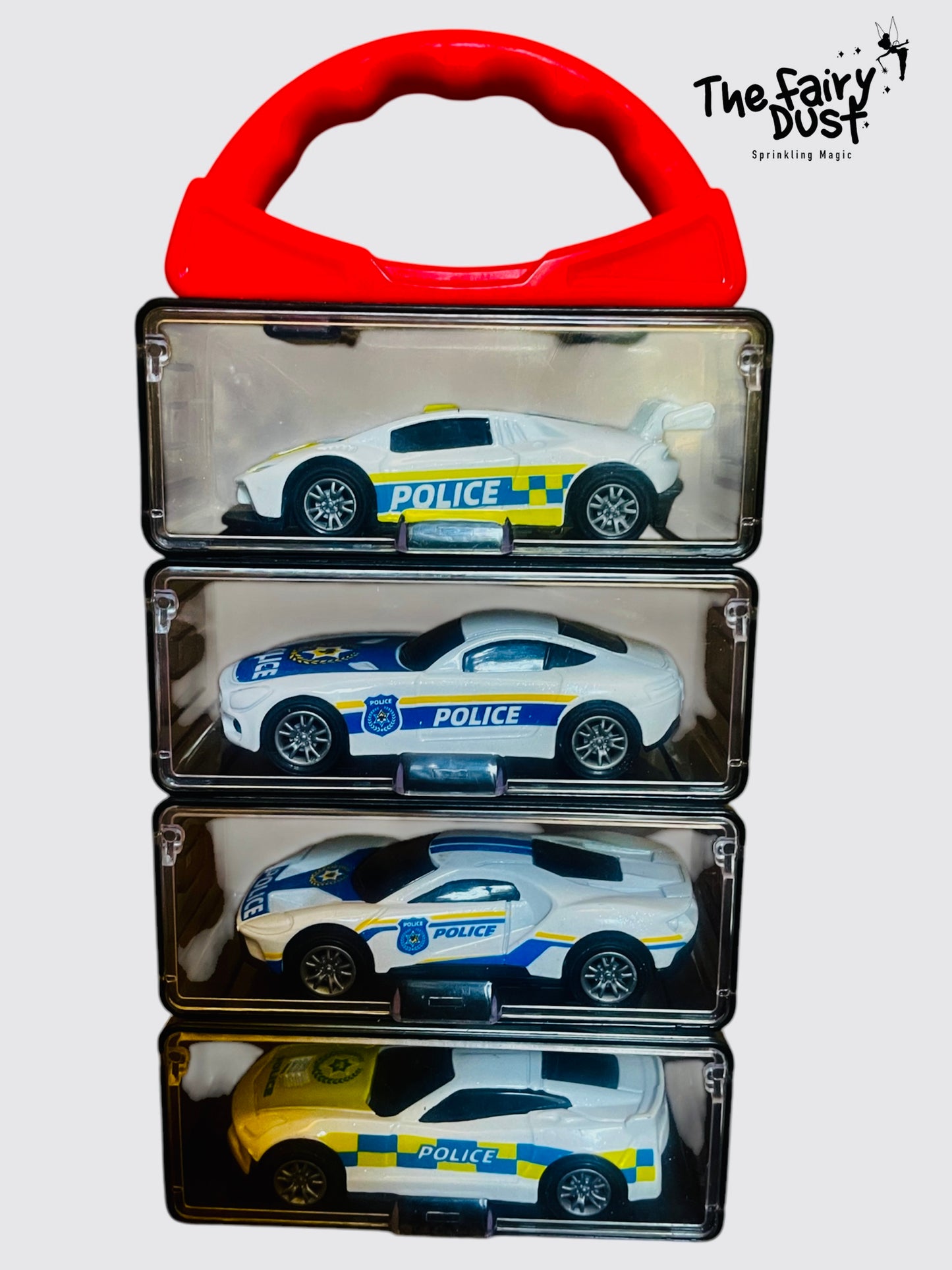 Alloy police cars with stackable storage