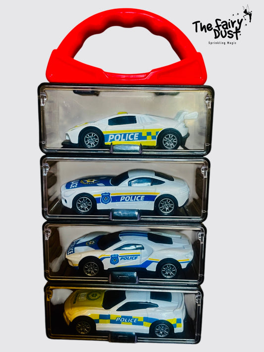 Alloy police cars with stackable storage