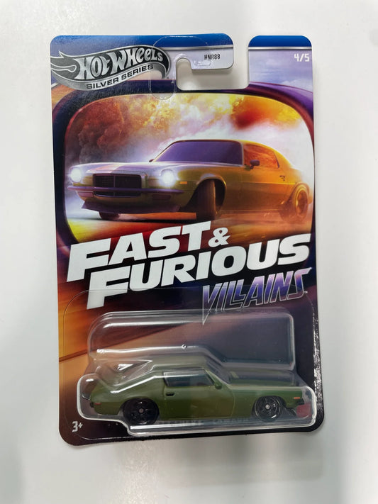 Hot Wheels - Premium 1:64- 1973β Chevy Camaro Matt Military Green - Fast & Furious Villains Edition (Rare)