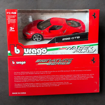 1:43 Bburago Scale Model Die Cast- Ferrari - 296 GTB - Rare Collectible Box (imported)