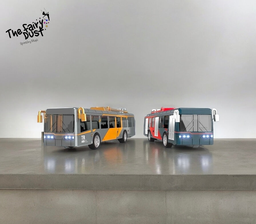 Die-Cast Electric Bus (Lights,Sound,Pullback)