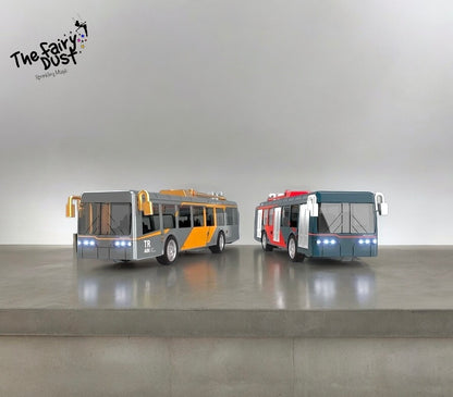Die-Cast Electric Bus (Lights,Sound,Pullback)