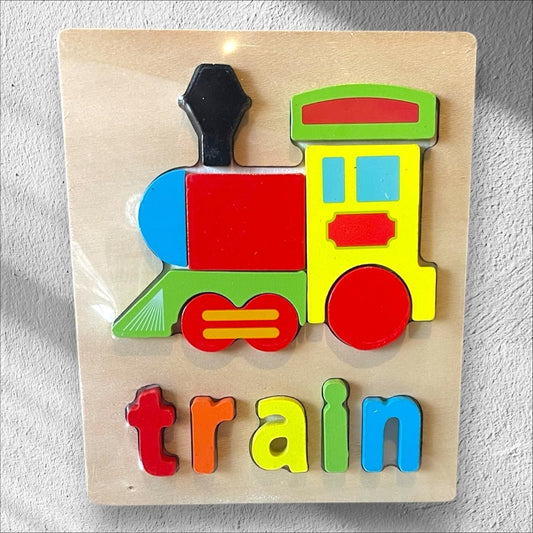 Educational Wooden Puzzle – Animal & Vehicle Learning Toy for Toddlers