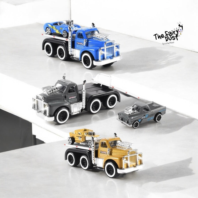 Autobahn - Trailer & Vehicle (Die Cast Working Headlights, Sound & Pull back) - Import
