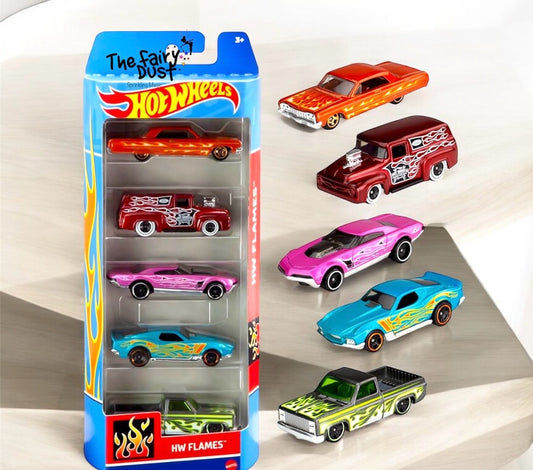 Hot Wheels - Flames Series : (Pack of 5 Cars)