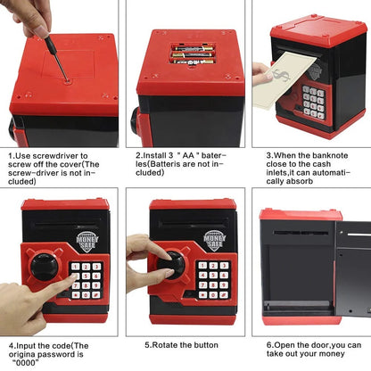 Automatic battery operated piggy bank for children.(Avengers Theme)