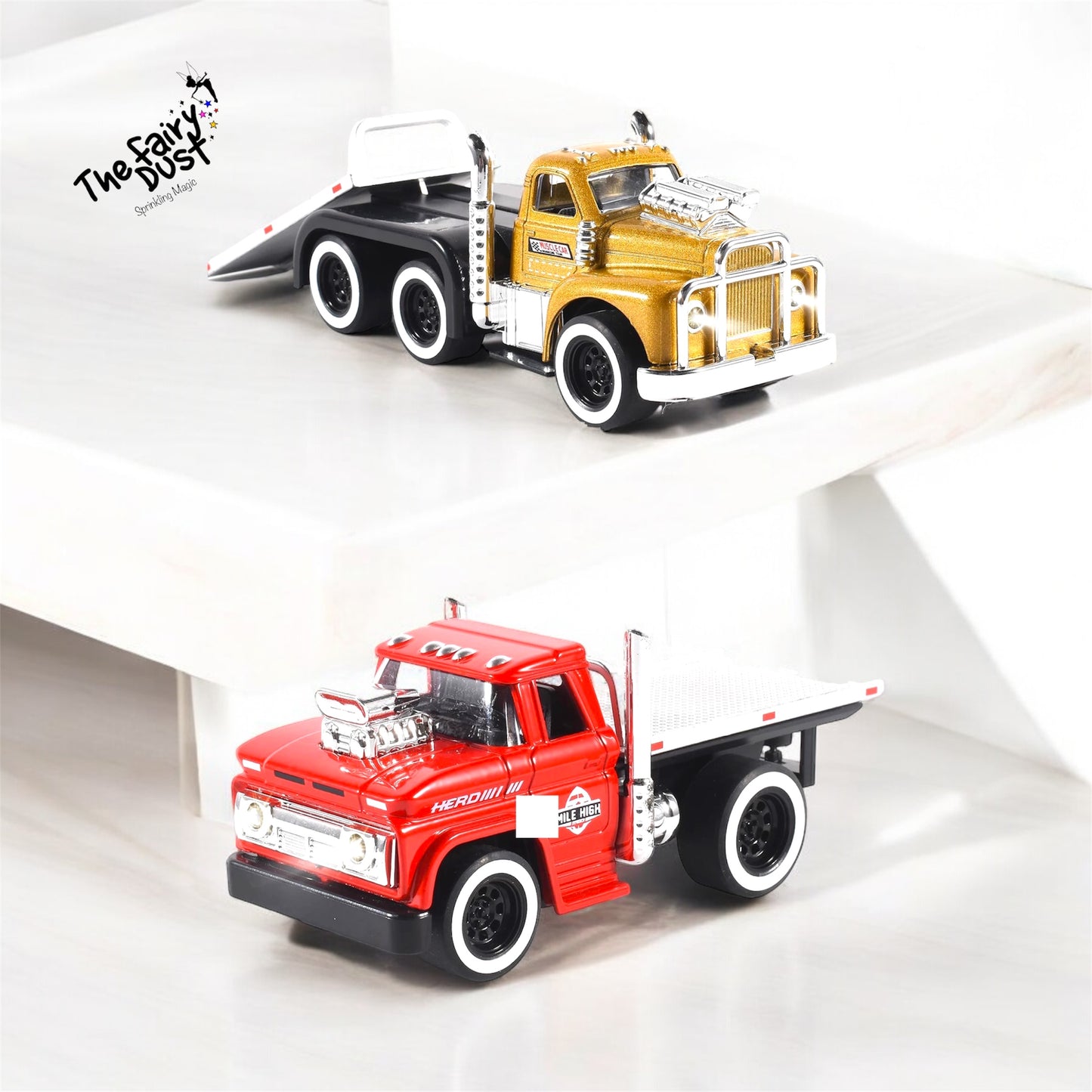 Autobahn - Trailer & Vehicle (Die Cast Working Headlights, Sound & Pull back) - Import