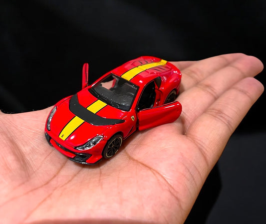 1:64 Bburago Scale Model Die Cast- Ferrari - 812 Competizione - Red & Yellow - Moving Parts