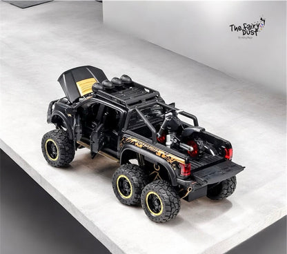 1:28 & 1:24 Off Roader SUV , 6 wheels Double Cabin with a Bike Rig + Stand