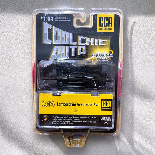 CCA - 1:64 - Premium - Lamborghini Aventador SVJ- Black Matt  - Blister Pack (With Stackable Box)