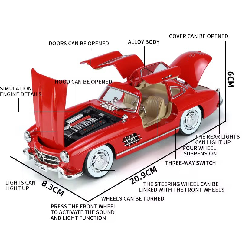 1:24 - Die-Cast Mercedes Benz SL 300 Vintage (Red)