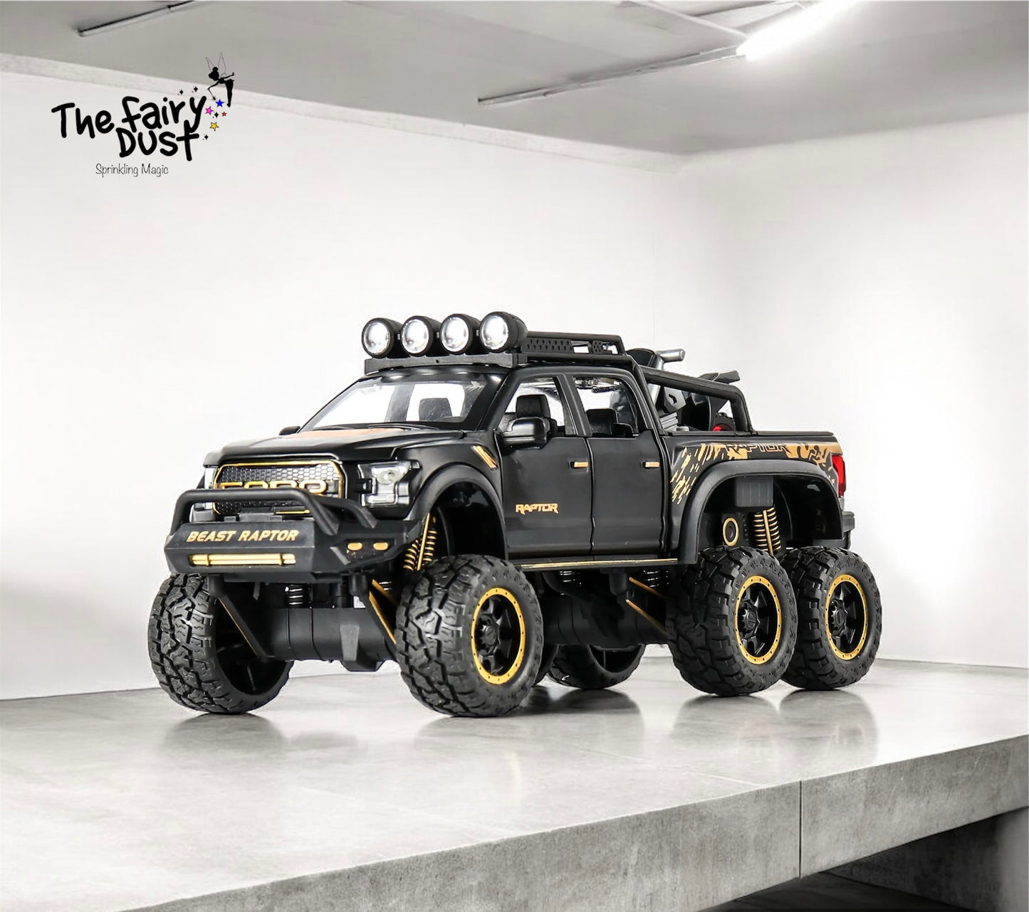 1:28 & 1:24 Off Roader SUV , 6 wheels Double Cabin with a Bike Rig + Stand