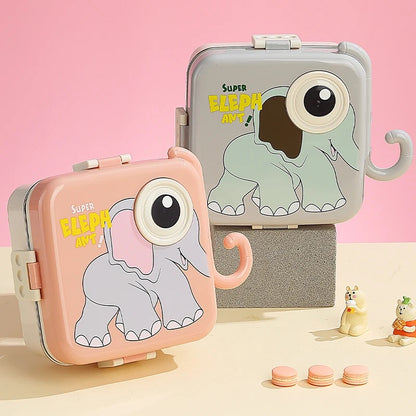Bento - Cute Elephant Lunch Box for Boys & Girls.Leakproof , Insulated Steel case and cutleries. Best-Selling🔥🔥🔥