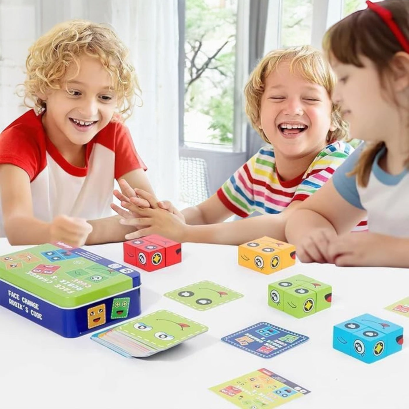 Crazy face - Challenge Puzzle (Wooden Blocks with travel friendly Tin Box)