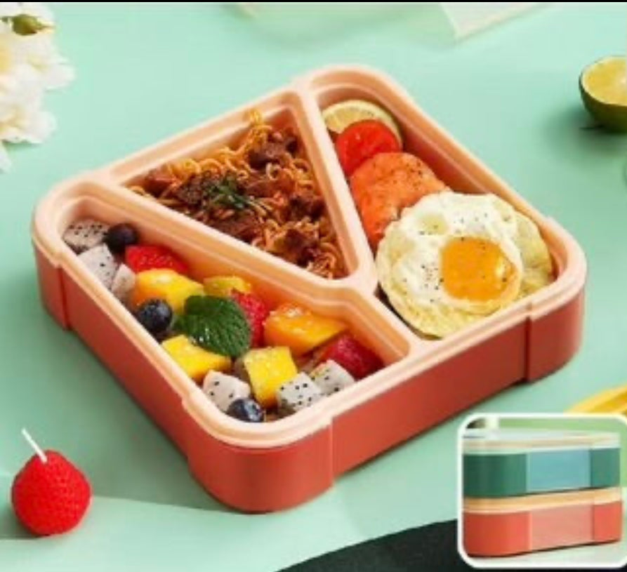 High Quality Lunch Box with 3 compartments. Leak proof Technology