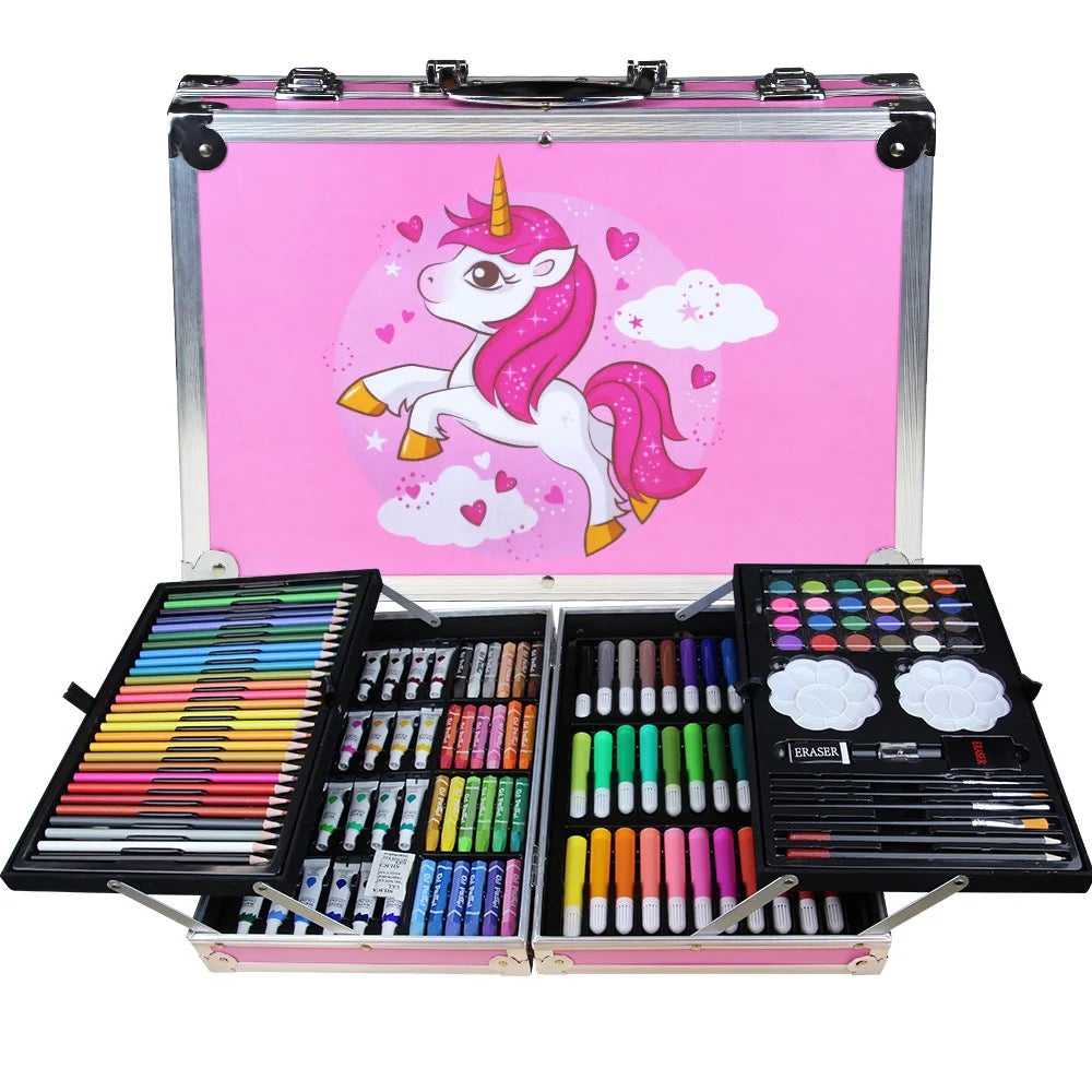Unicorn Colouring set for kids -Non Toxic and completely safe for Boys and Girls (145 pcs)