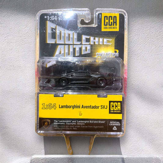 CCA - 1:64 - Premium - Lamborghini Aventador SVJ- Black Matt  - Blister Pack (With Stackable Box)