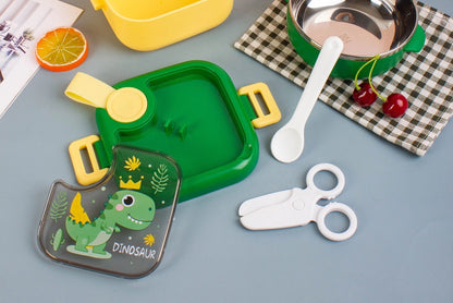 Square - Steel Insulated Lunch Box with cutlery , scissors and strap