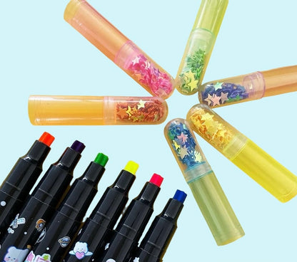 Star glitter highlighters