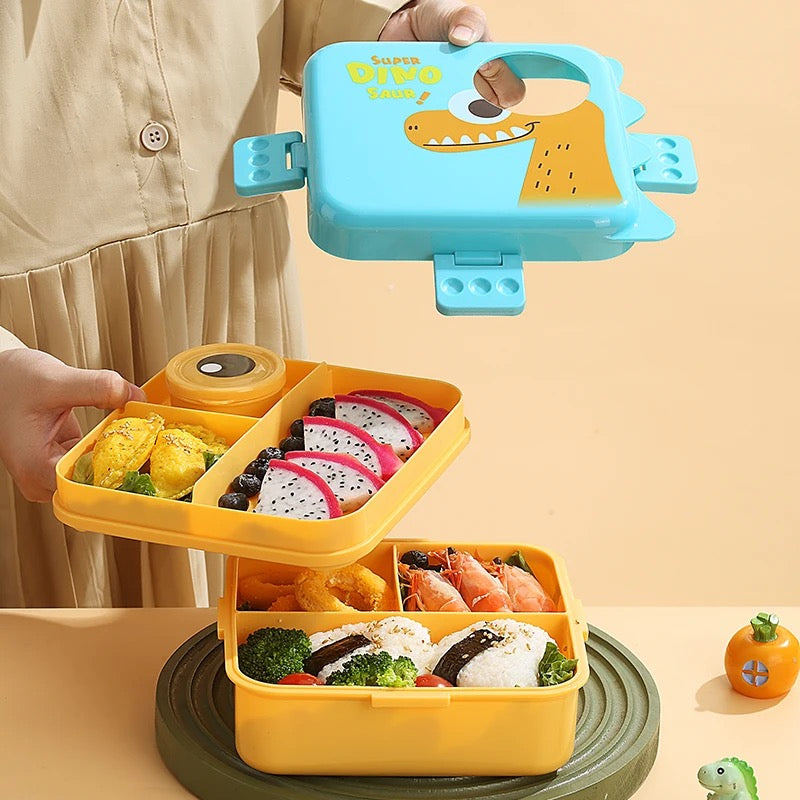 Bento - Cute Dino Eye-Leakproof  plastic Premium Lunch Box🦖