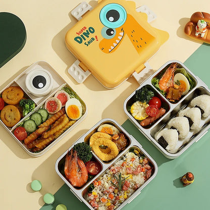Bento Lunch Box - Dino in Stainless Steel