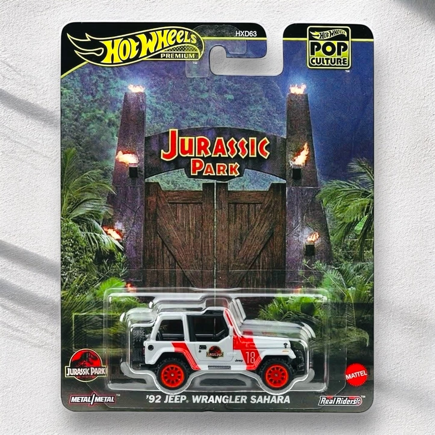 Hot Wheels - Premium 1:64 -Jeep Wrangler Sahara -Jurassic Park Edition (Rare)
