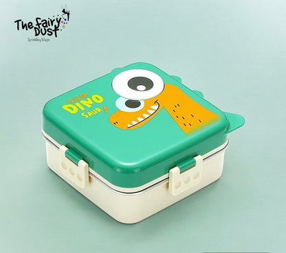 Bento Lunch Box - Dino in Stainless Steel