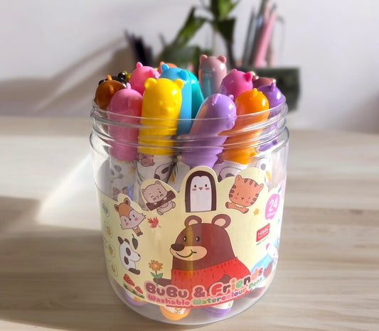 Skin Friendly -Washable water colour sketch pens - Set of 24 (Best for Kids who like to showcase their art everywhere 😉) Non Toxic 😇