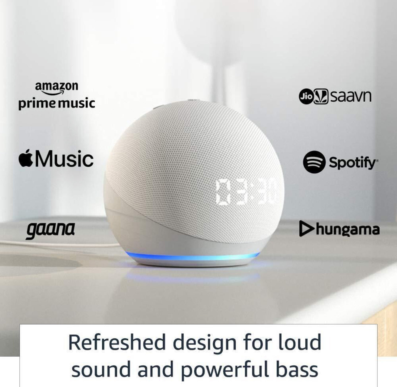 Alexa “ Echo Dot - With Clock Display (White)
