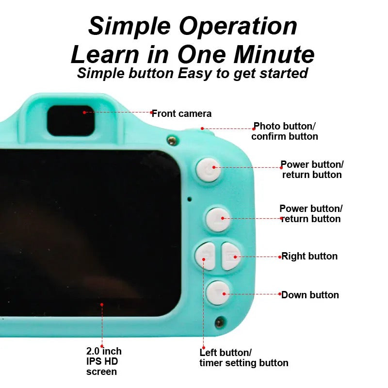 Digital Camera for Kids ! 3 fancy colours with 6 games and themes to select. (Hot selling🔥🔥)