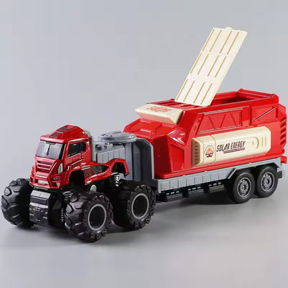 4x4 Die-Cast Trailer Truck – Solar Energy Edition (1:43 Scale)