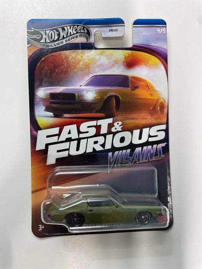 Hot Wheels - Premium 1:64- 1973’ Chevy Camaro Matt Military Green - Fast & Furious Villains Edition (Rare)